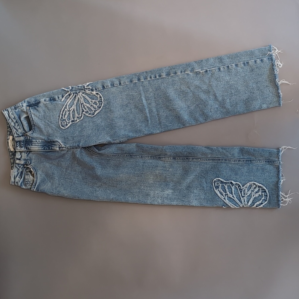 Wide Leg Butterfly Medium Wash Pac Sun Blue Jeans